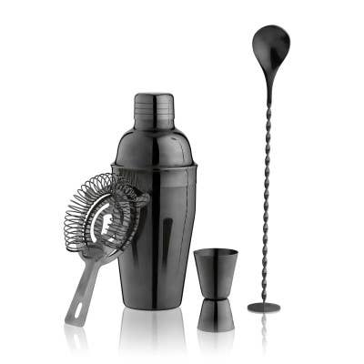 Jet™ Gunmetal Black Barware Set