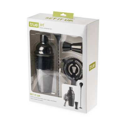 Jet™ Gunmetal Black Barware Set