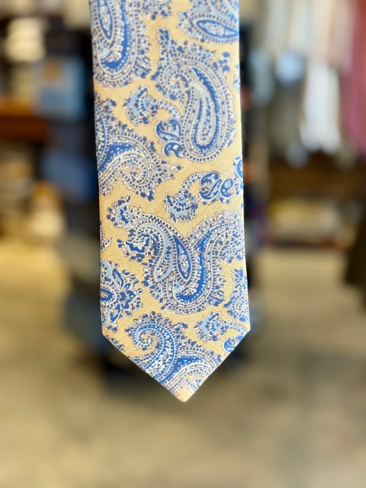 Neck Tie Yellow Alfred Paisley
