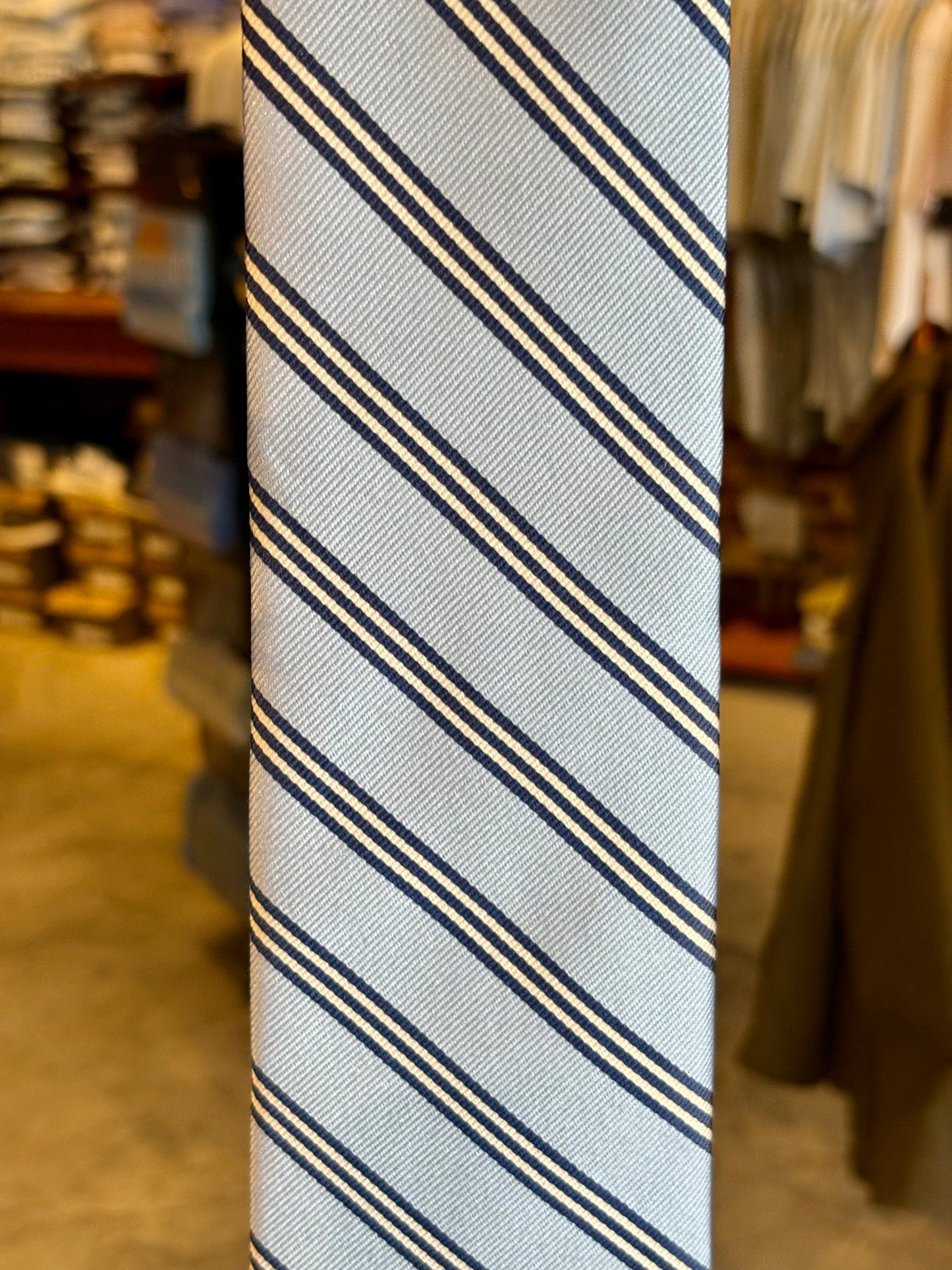 Brooks Striped Tie Carolina Blue