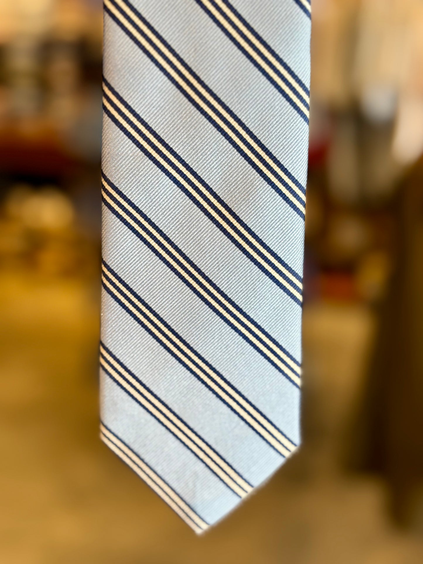 Brooks Striped Tie Carolina Blue