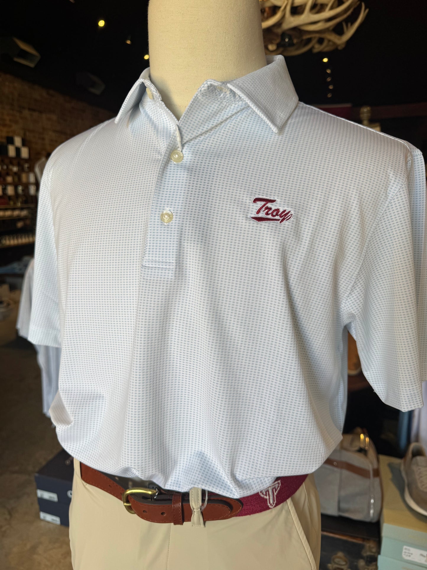 Jacquard Preformace Polo Troy Script