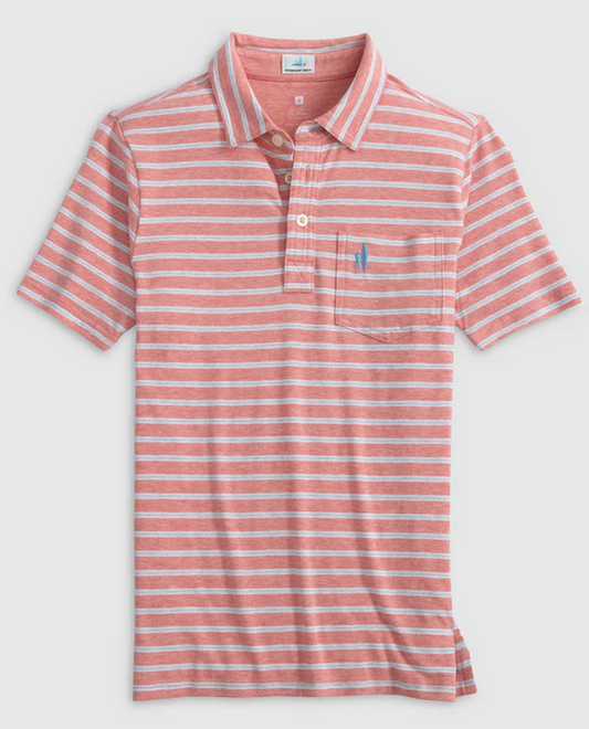 The Original Jr. Polo- Matthis Stripe Pomegranate