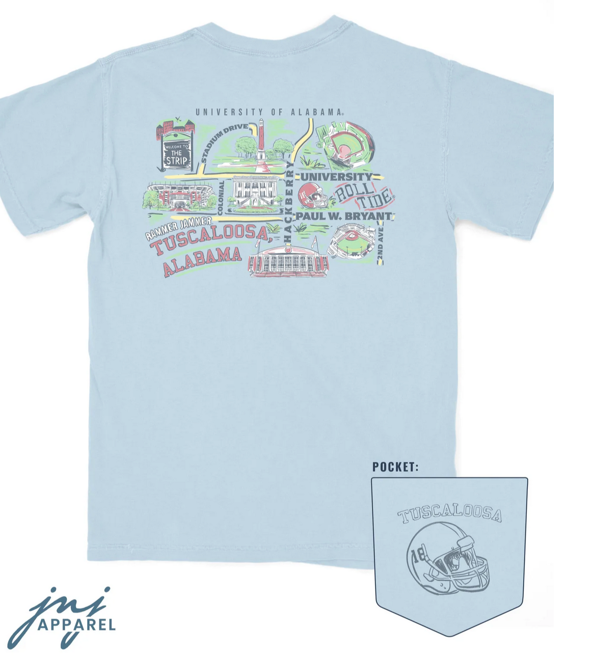 Alabama T-Shirt Tuscaloosa Map