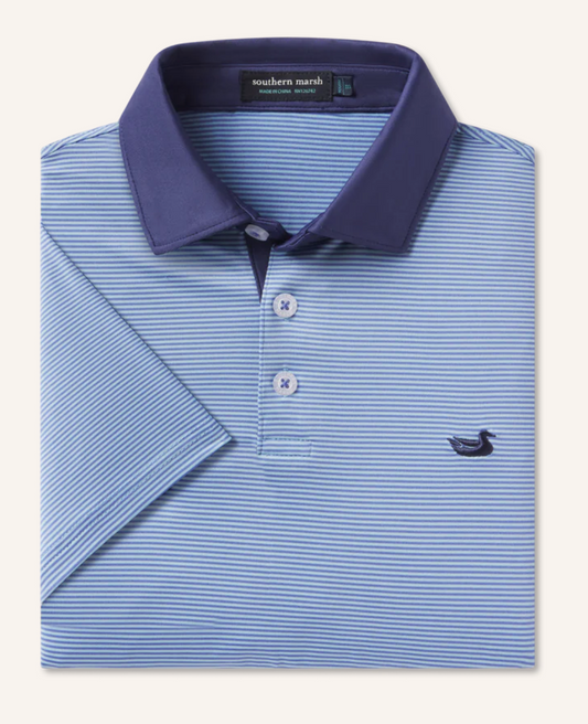 Youth Bermuda Performance Polo- Hampton Stripe