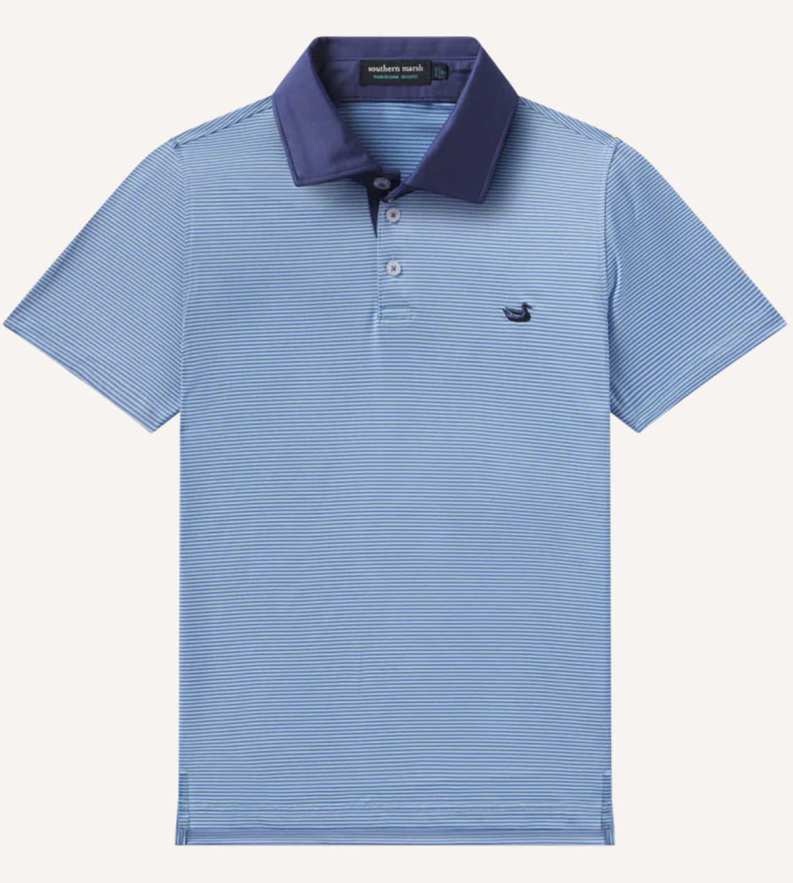 Youth Bermuda Performance Polo- Hampton Stripe