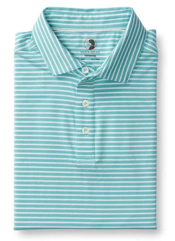 SS Long Drive Performance Polo- Davis Stripe