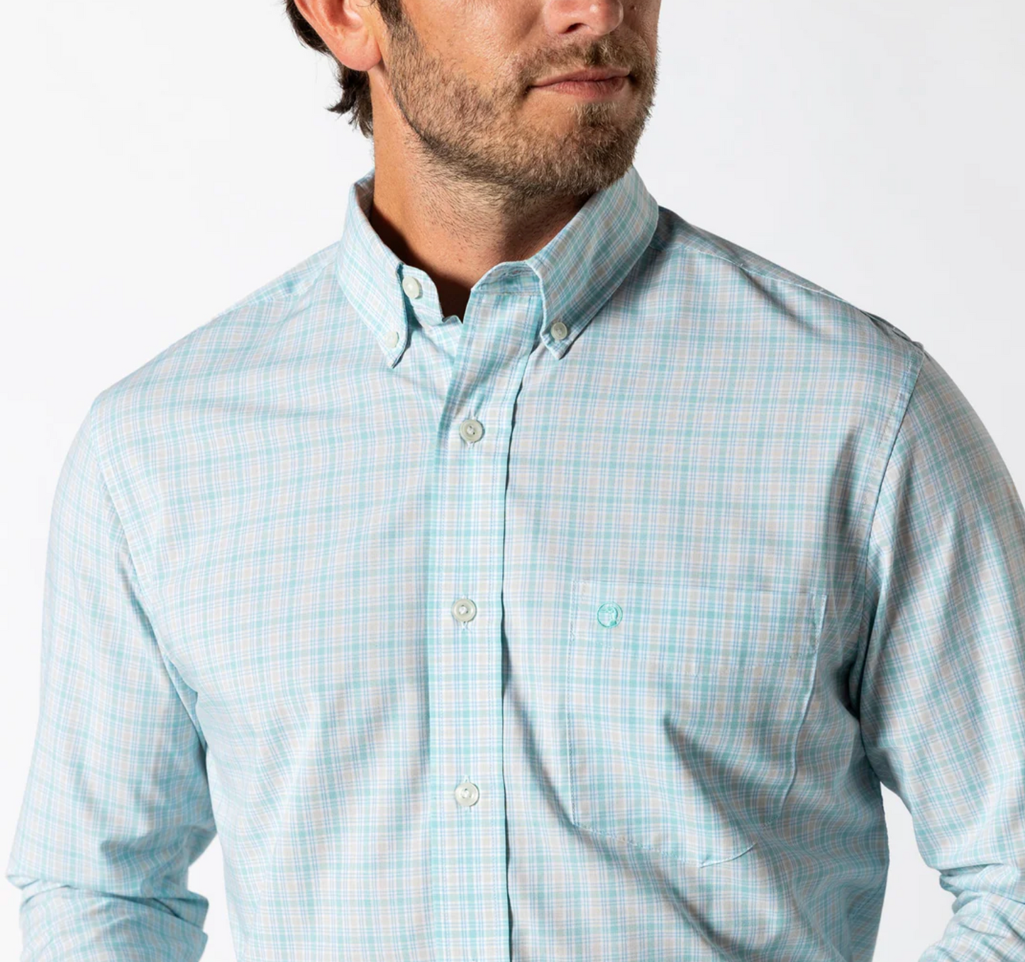 LS Performance Poplin Sport Shirt - Trent Plaid