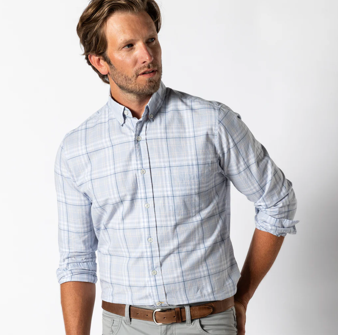 LS Cotton Twill Sport Shirt - Linville Plaid