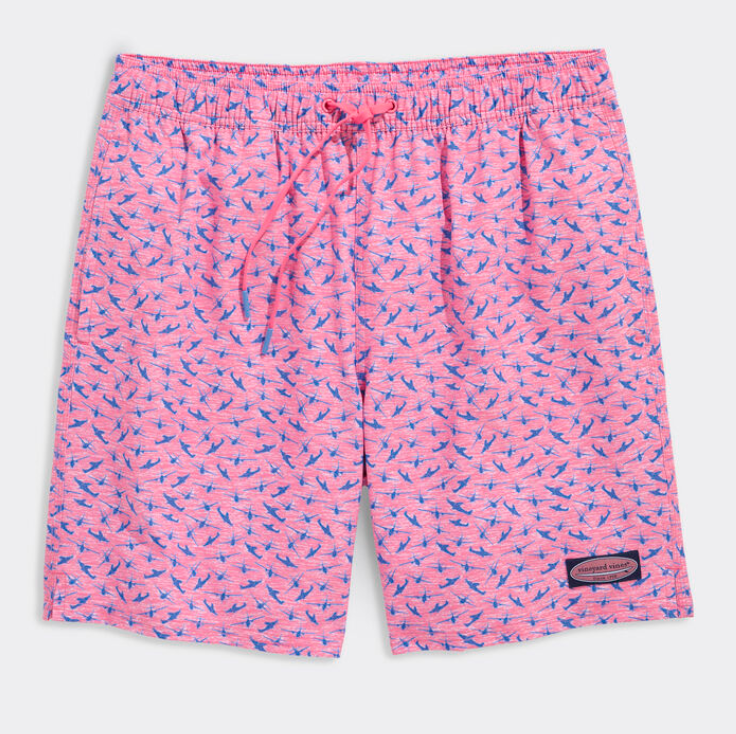 7" Printed Chappy Trunks- Seaplane Flamingo