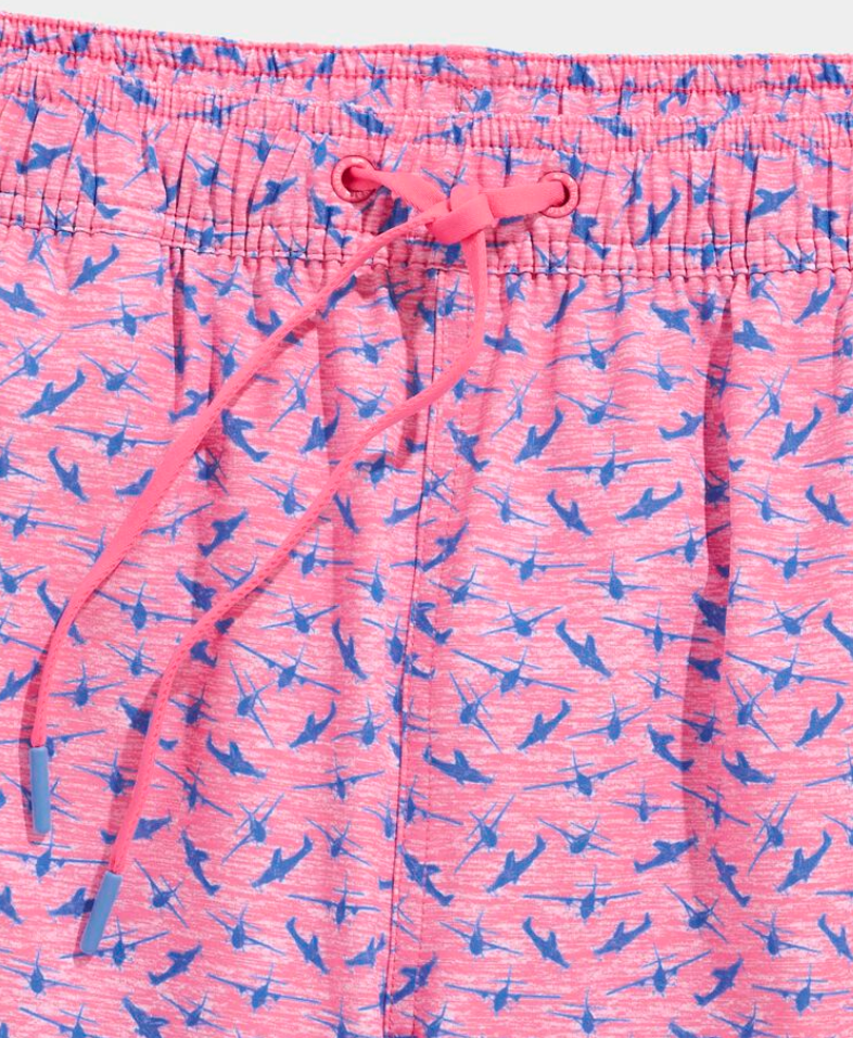 7" Printed Chappy Trunks- Seaplane Flamingo
