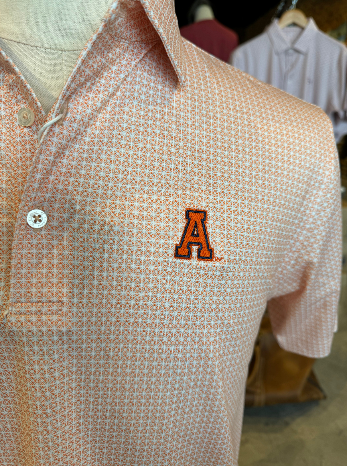 Tile Printed Performance Polo- Auburn "Vintage" A