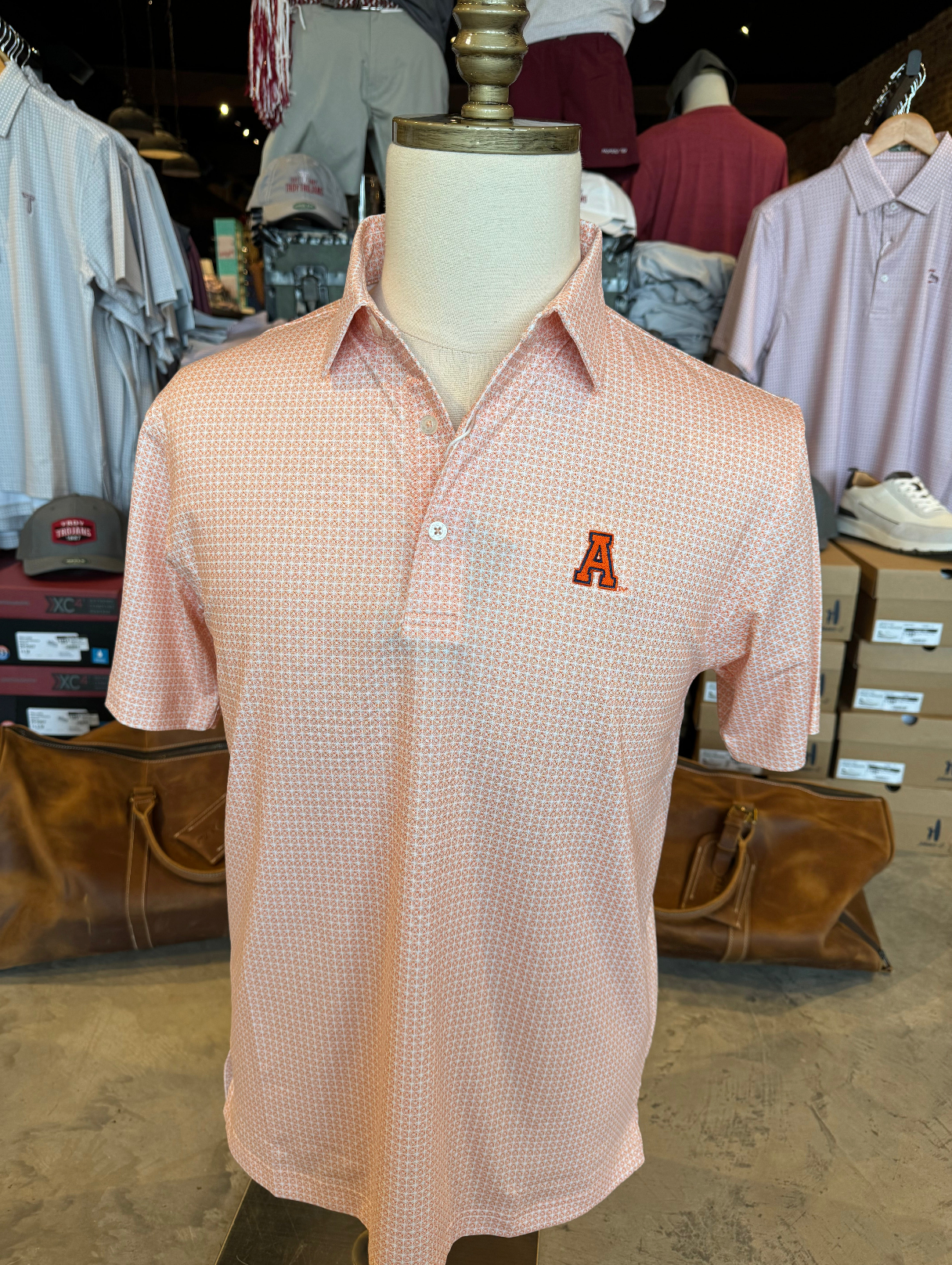 Tile Printed Performance Polo- Auburn "Vintage" A