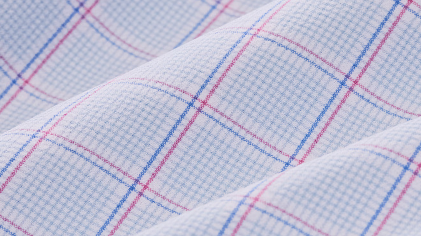Leeward LS Dress Shirt- chambray hampton plaid