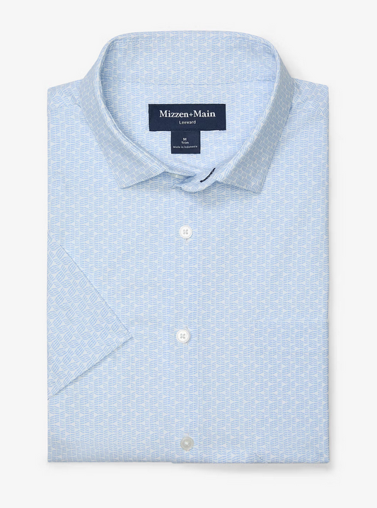 Leeward SS Dress Shirt- white triangle dash