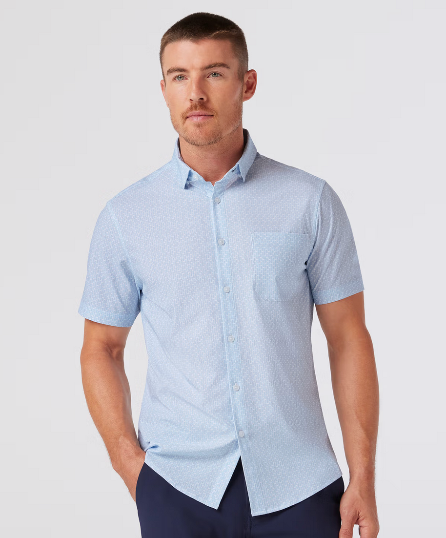 Leeward SS Dress Shirt- white triangle dash