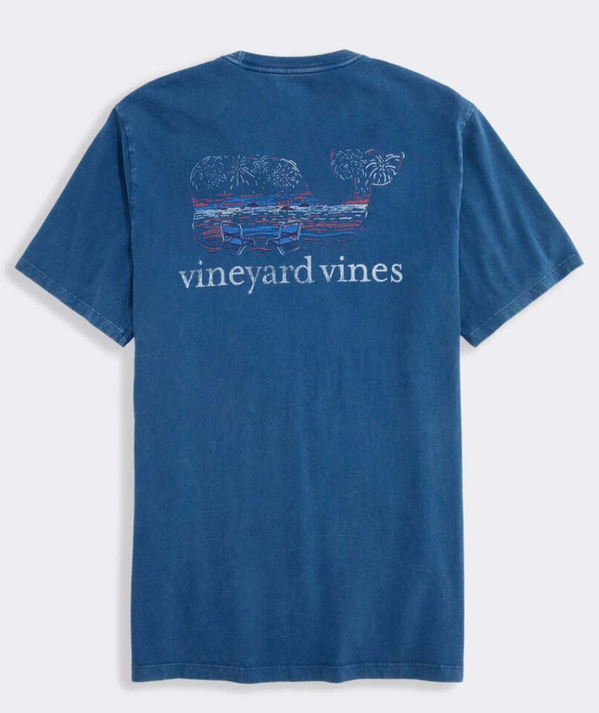 Beach Fireworks Whale Fill Tee