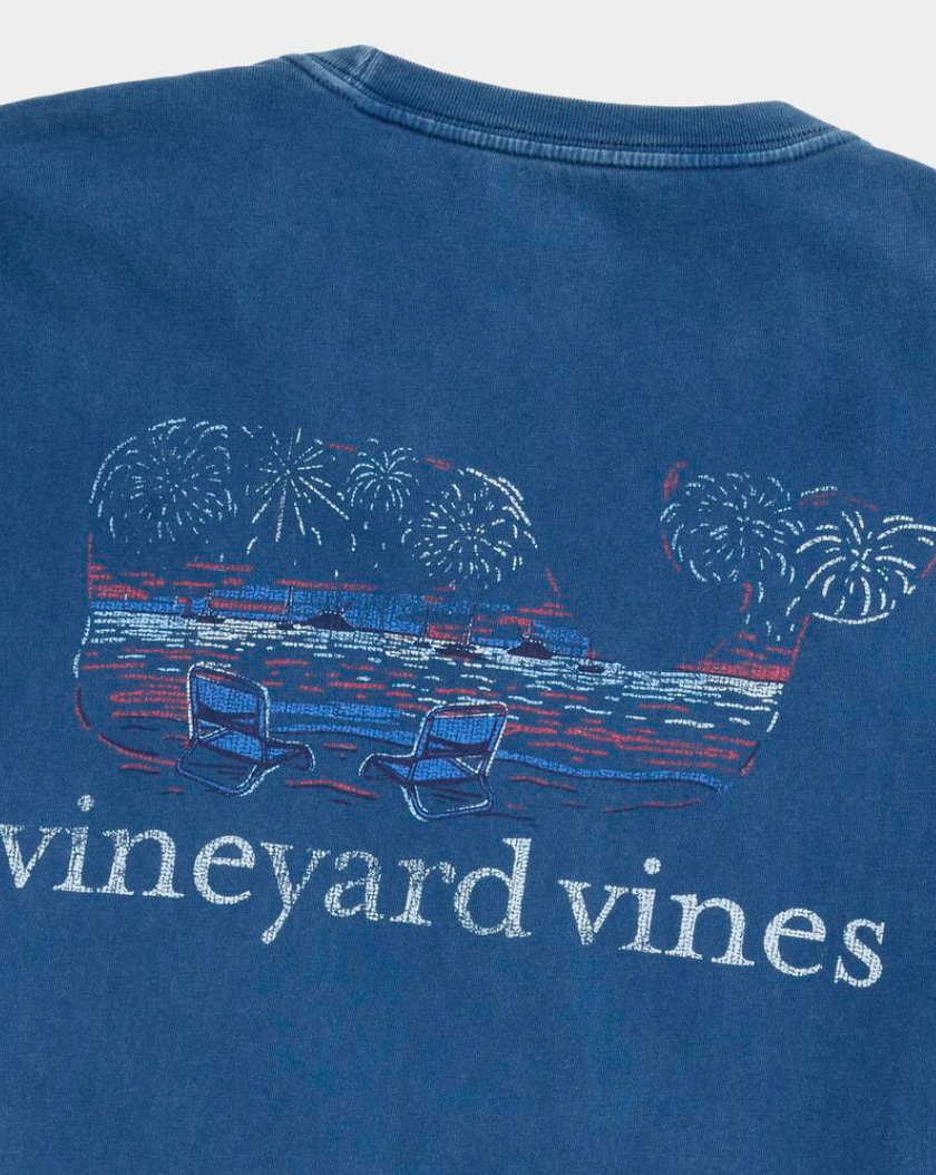 Beach Fireworks Whale Fill Tee