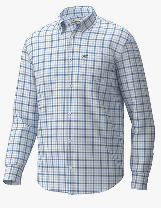 Hadley Luxe Lite Long Sleeve Button Down- Sanders Gingham