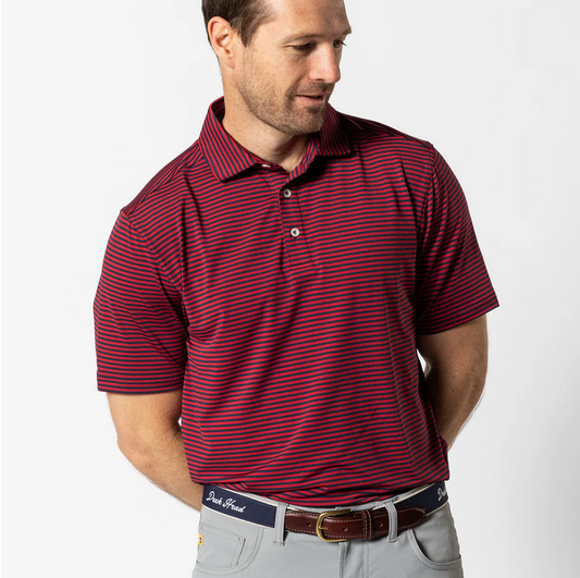 SS LONG DRIVE PERFORMANCE POLO-KIRK STRIPE