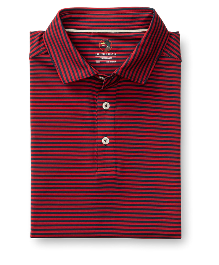 SS LONG DRIVE PERFORMANCE POLO-KIRK STRIPE