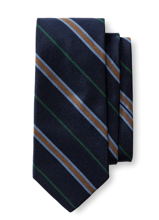 SILK NAVY STRIPE TIE NAVY (472) NOSZ