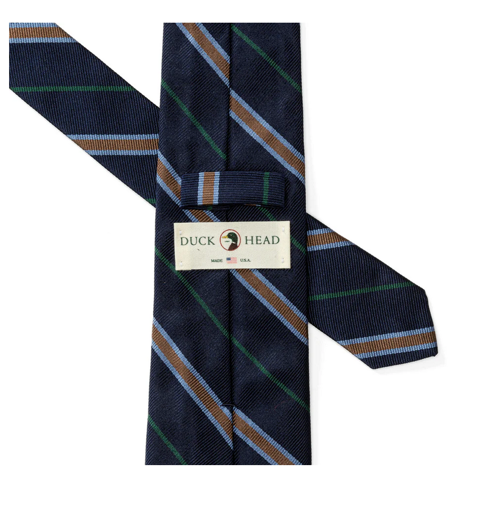 SILK NAVY STRIPE TIE NAVY (472) NOSZ