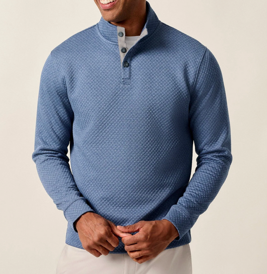 Rockwells Diamond-Quilted Henley Pullover