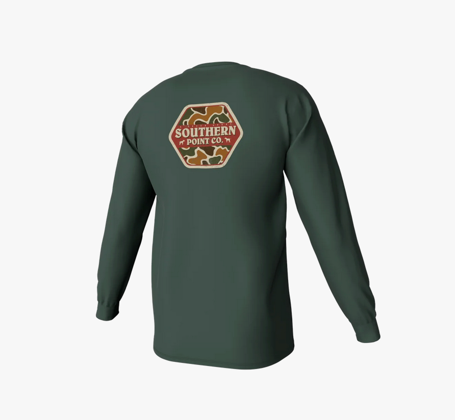 YOUTH CAMO LOGO LONG SLEEVE POCKET TEE