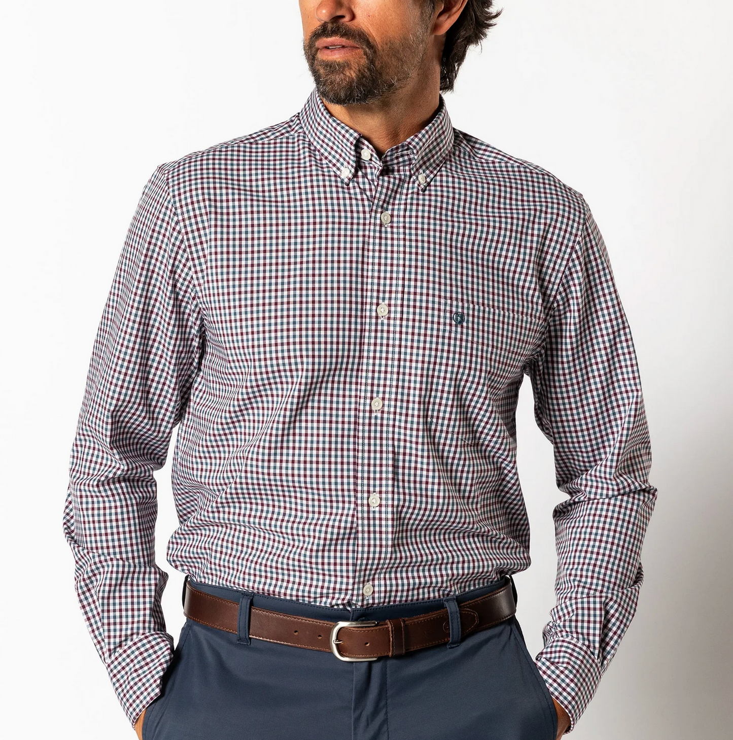 LS Performance Poplin Sport Shirt- Merill Gingham