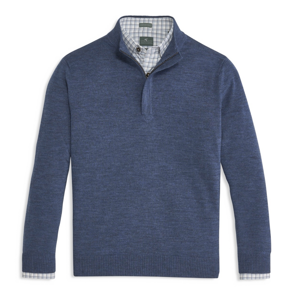 VINTAGE INDIGO REGENT QUARTER-ZIP SWEATER