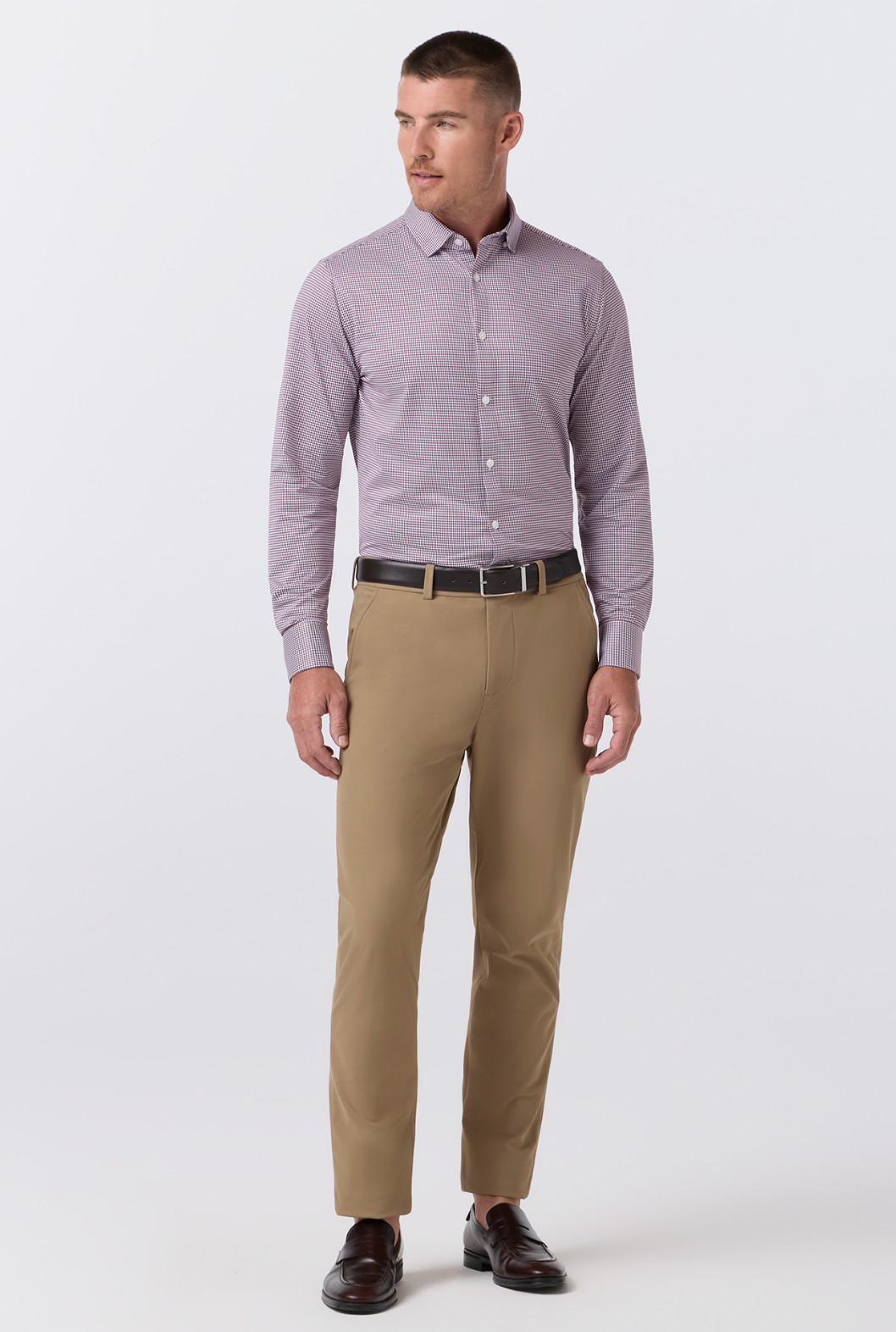 Haylard LS Dress Shirt - Merlot Peter Gingham