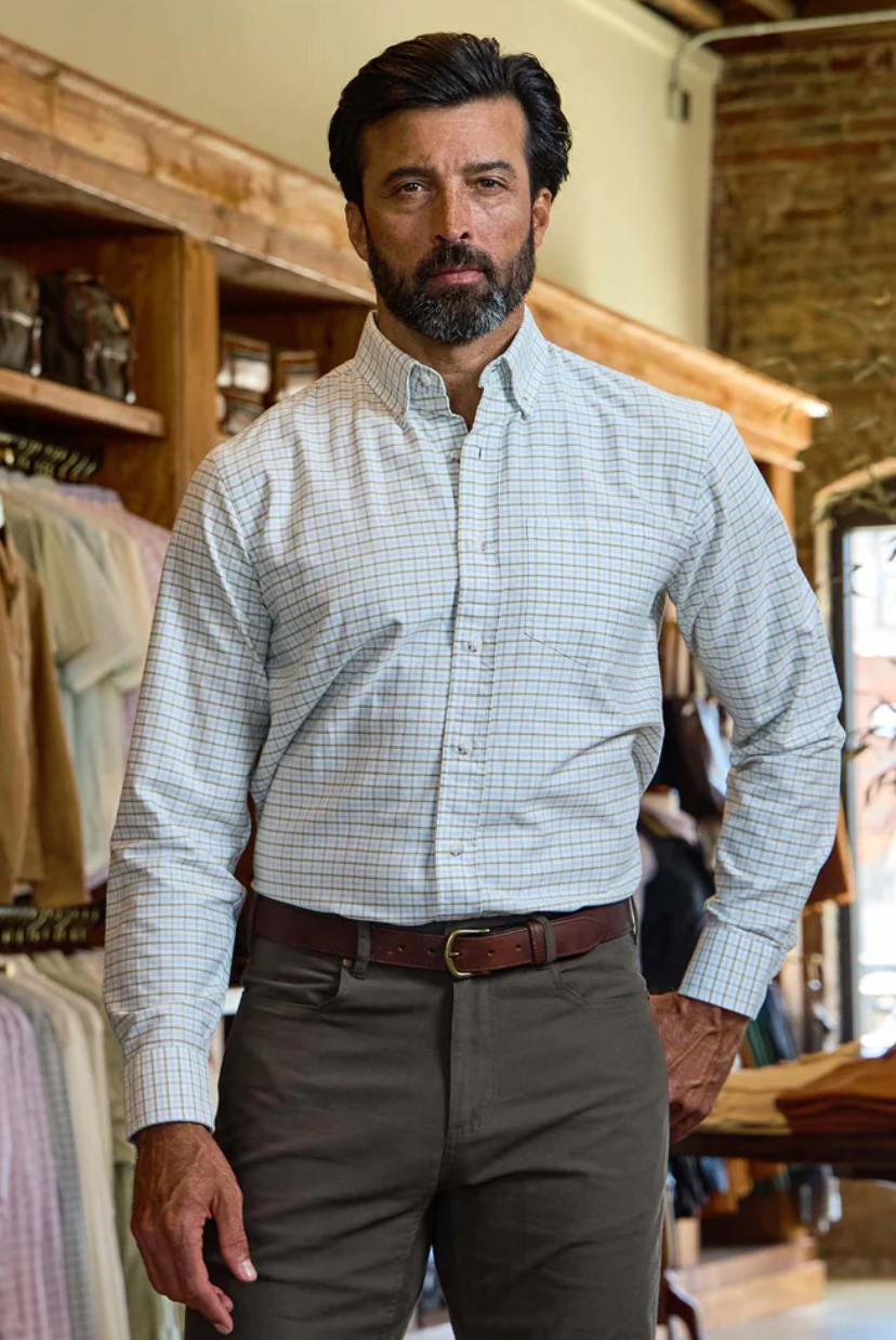 Culver Oxford Shirt- Khaki Sky