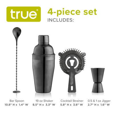 Jet™ Gunmetal Black Barware Set