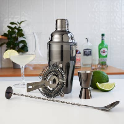 Jet™ Gunmetal Black Barware Set