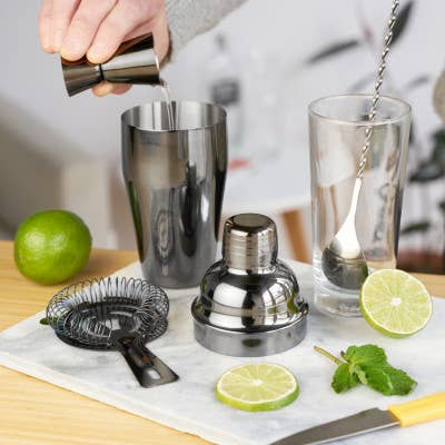Jet™ Gunmetal Black Barware Set
