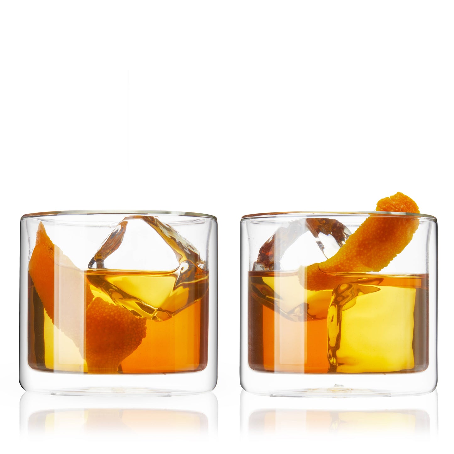 Glass Double-Walled Insulated Whiskey Glasses - Set of 2