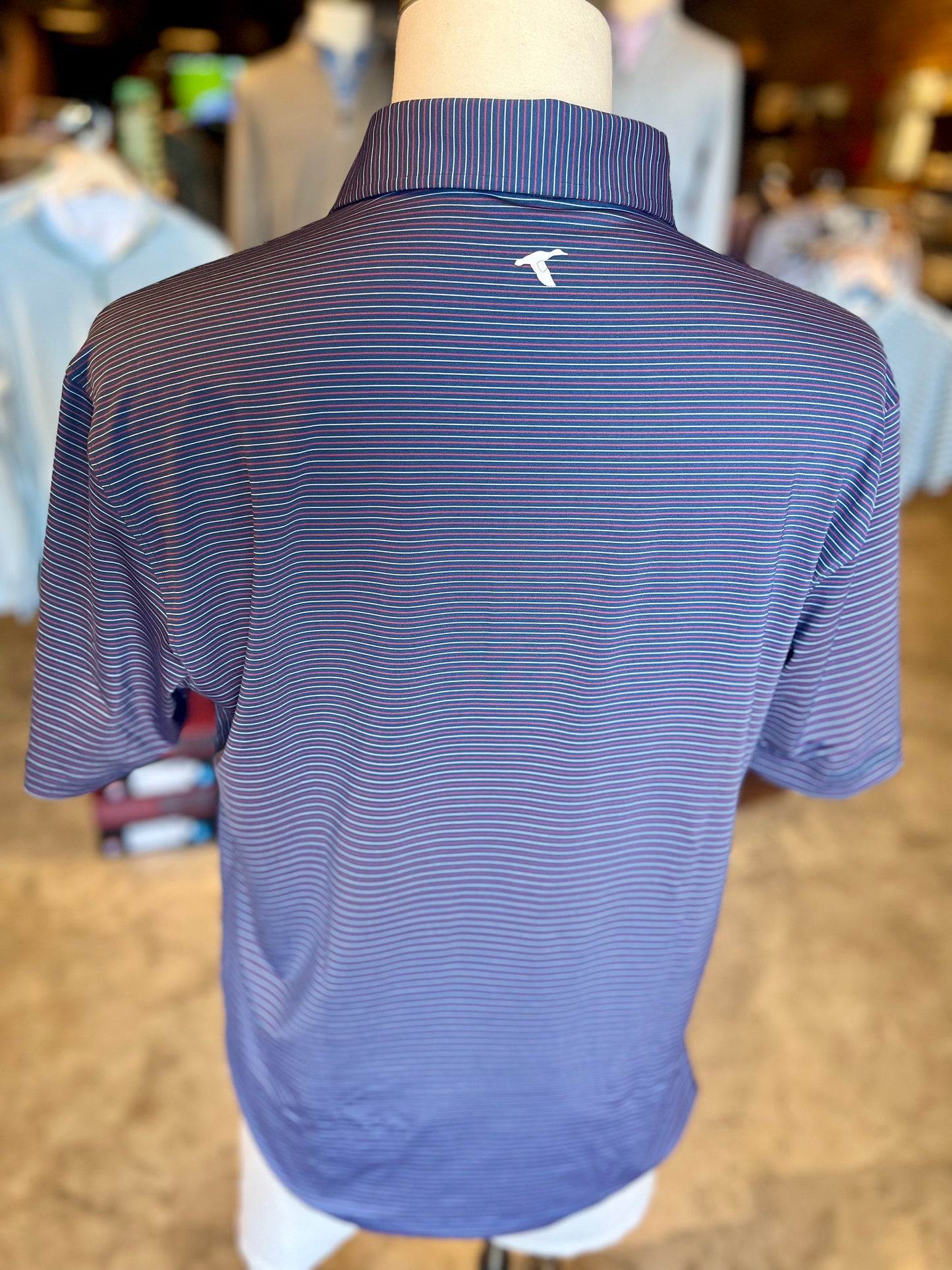 Heathered Pinstripe Performance Polo