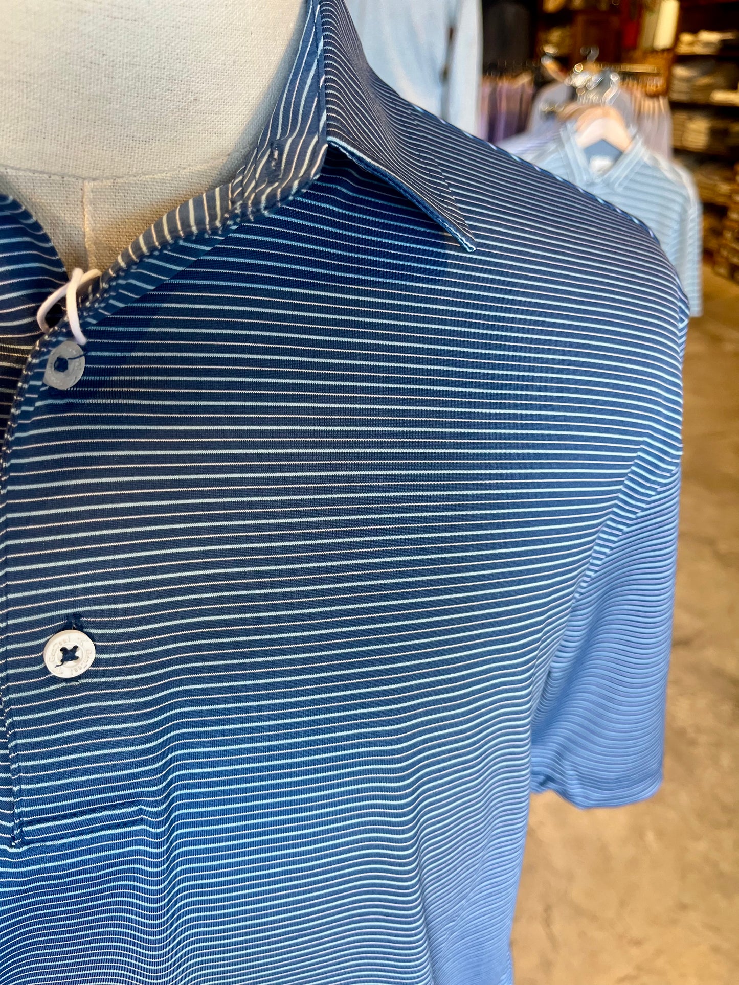 Heathered Pinstripe Performance Polo