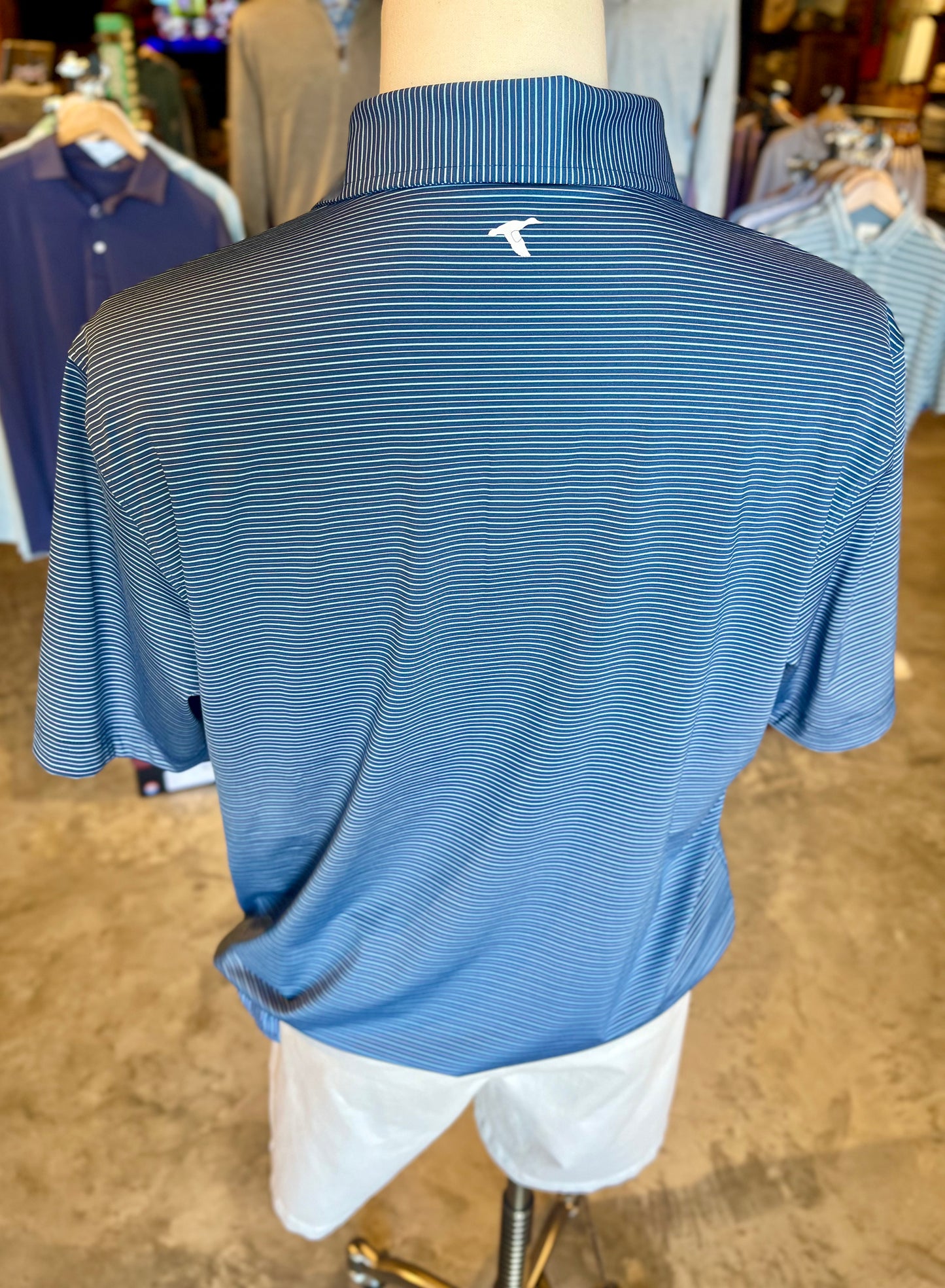 Heathered Pinstripe Performance Polo