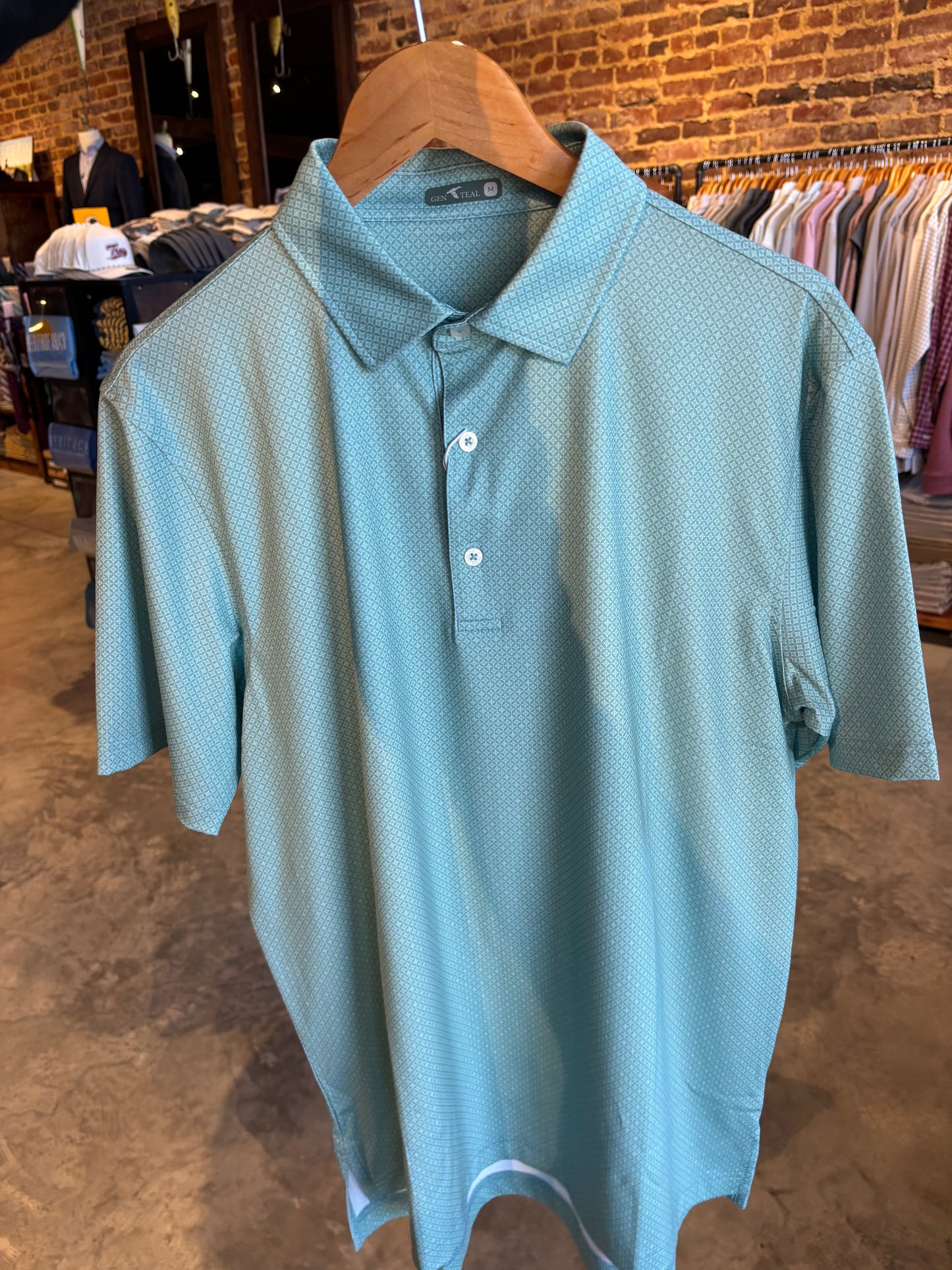Cactus Circle Printed Performance Polo
