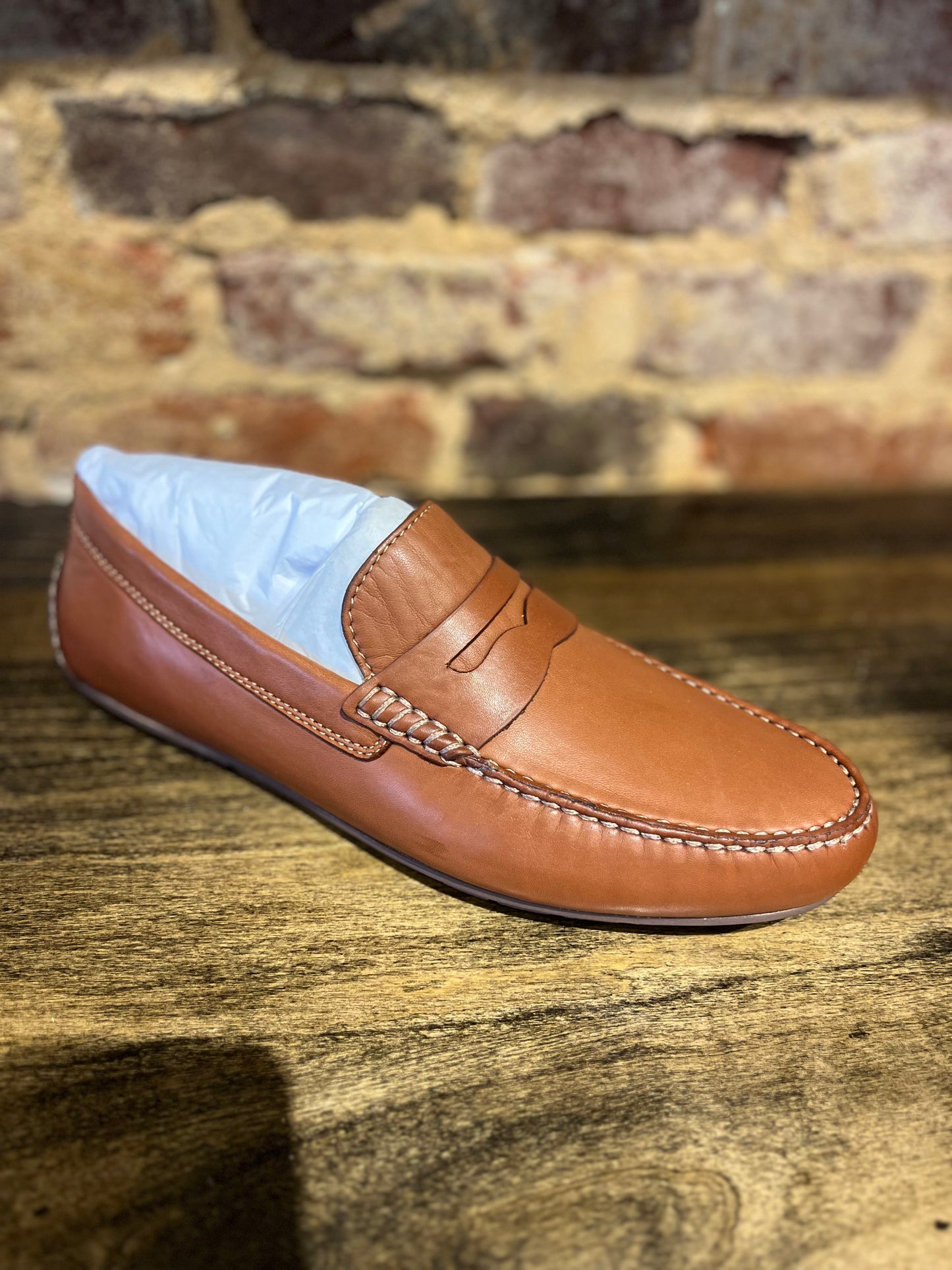 Baldwin Driver Penny Cognac Sheepskin