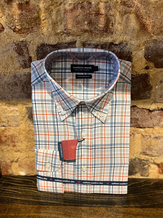 Van Buren Performance Grid Dress Shirt