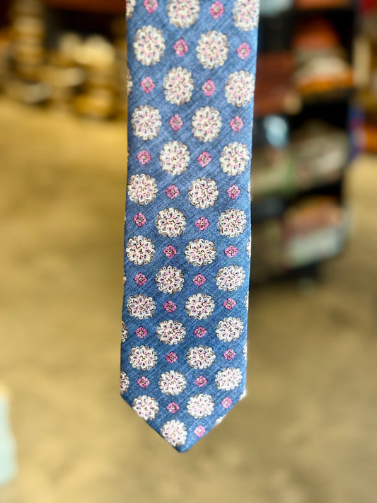 Neck Tie Navy Alfred Medallions