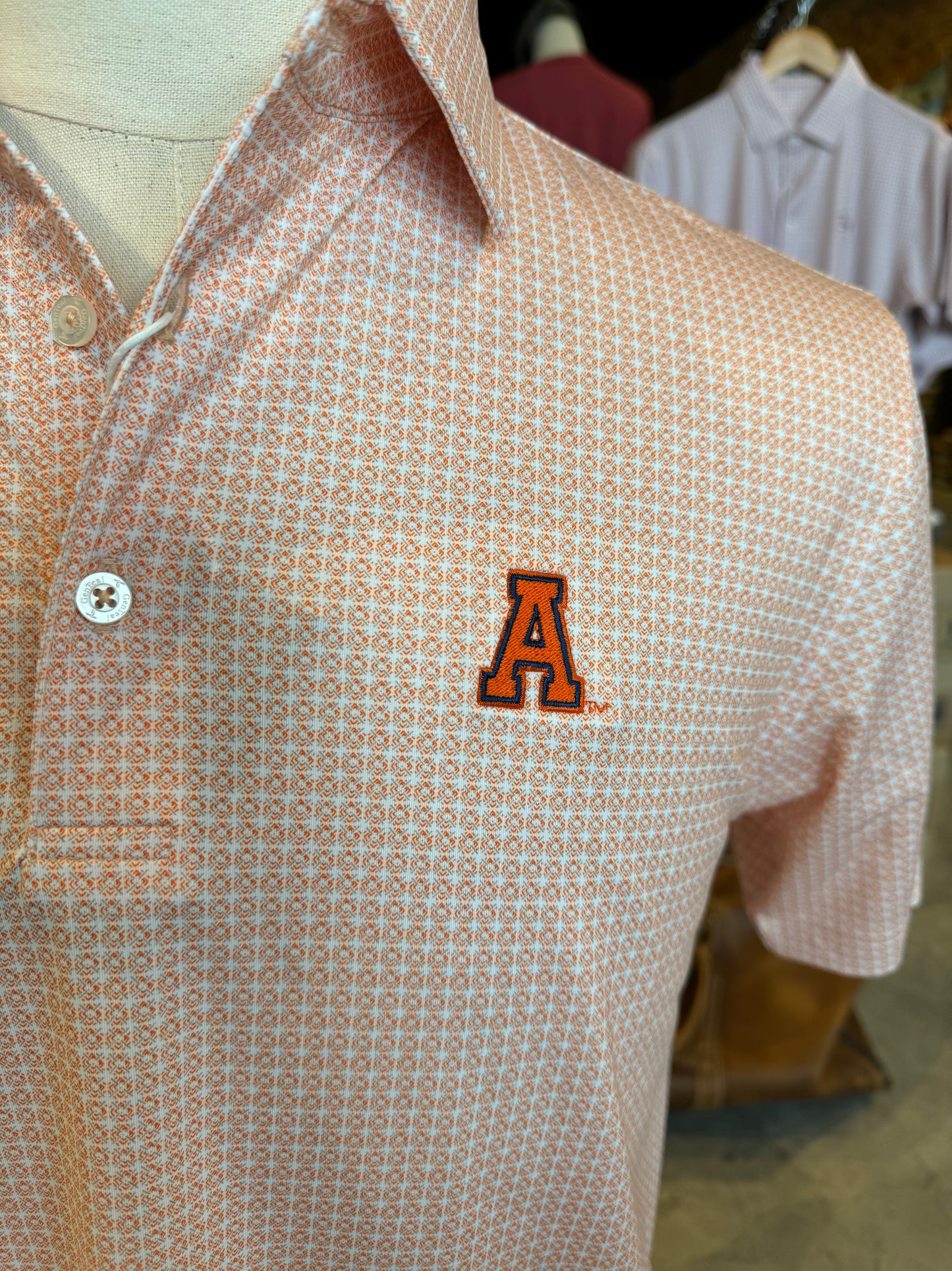 Tile Printed Performance Polo- Collegiate