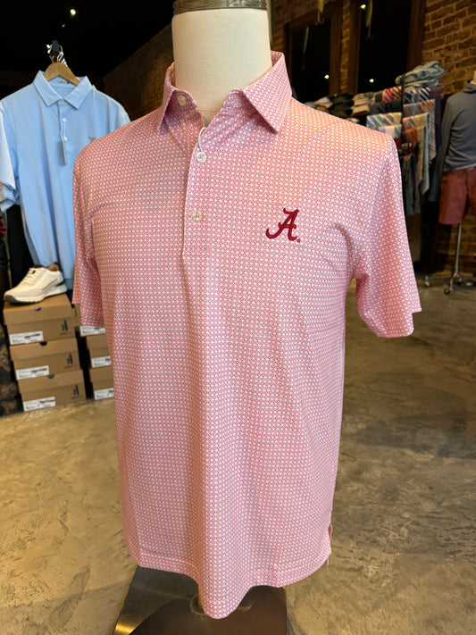Tile Printed Performance Polo Crimson Alabama "A"