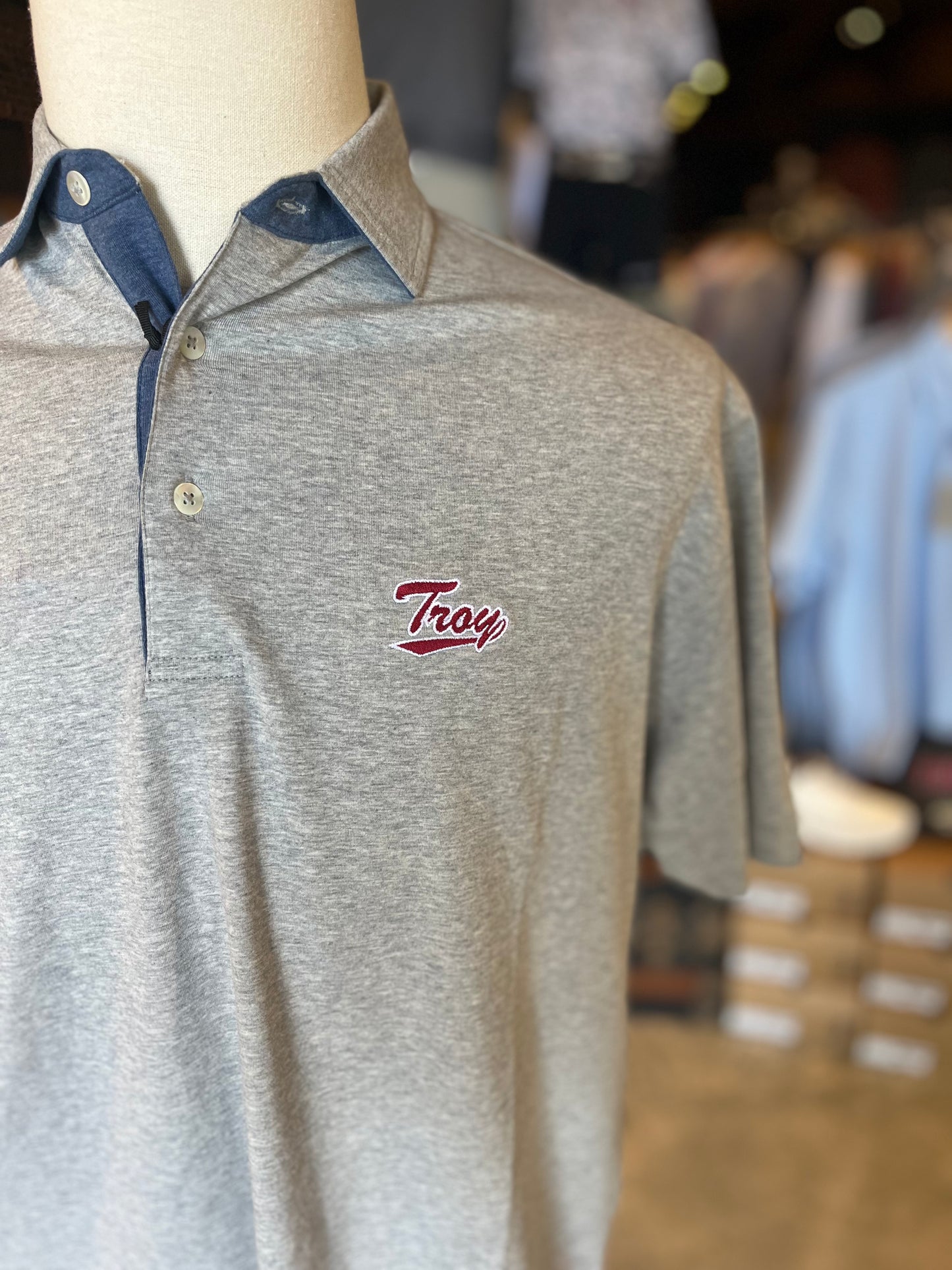 Cotton Modal Spendex Polo Troy Script