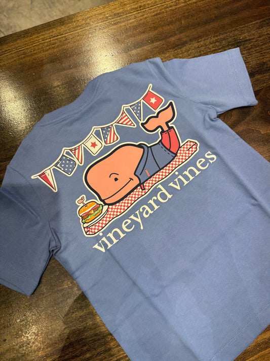 Boys BBQ Whale SS Pocket Tee