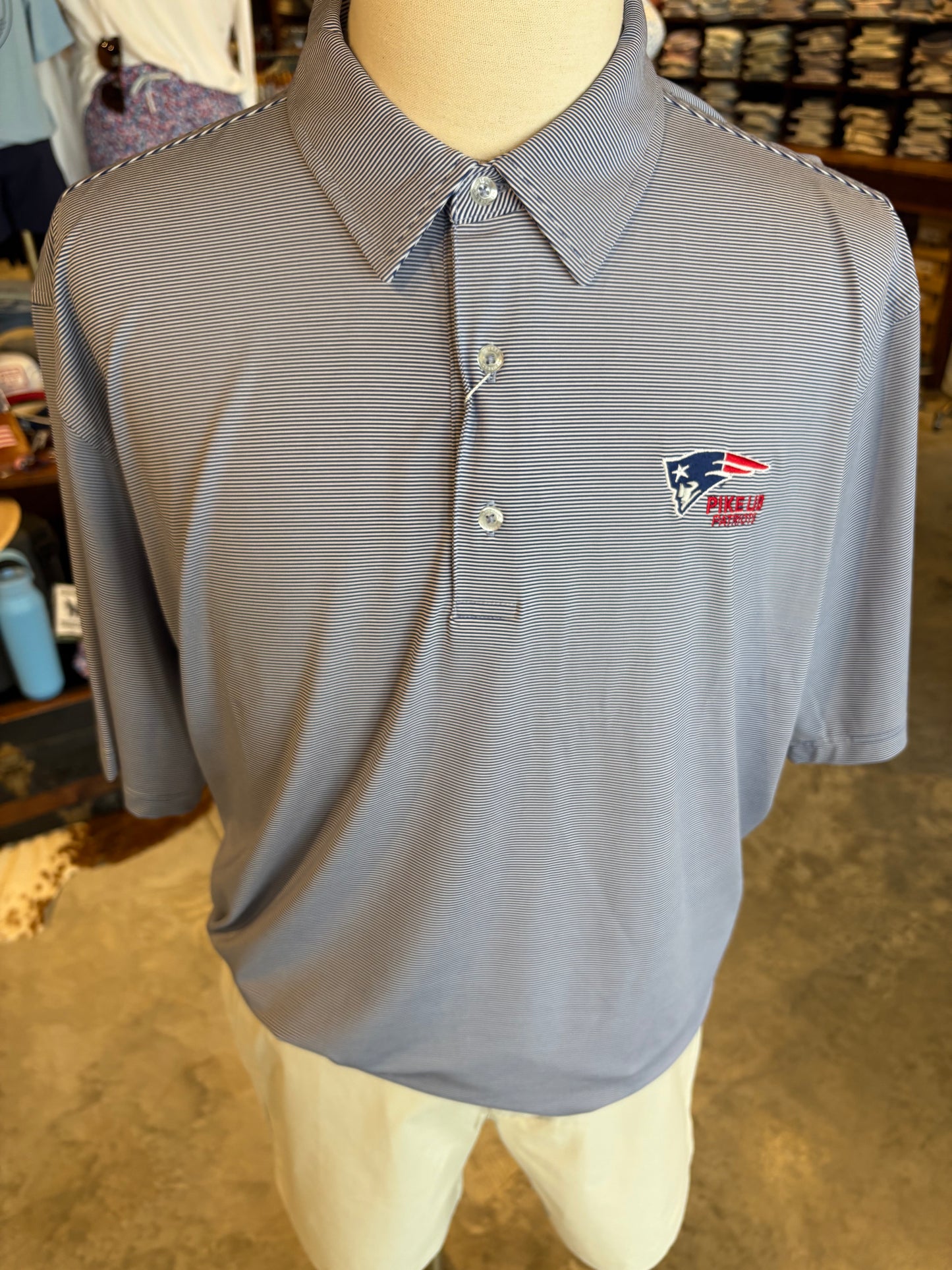Club Pinstripe Performance Polo Pike Lib