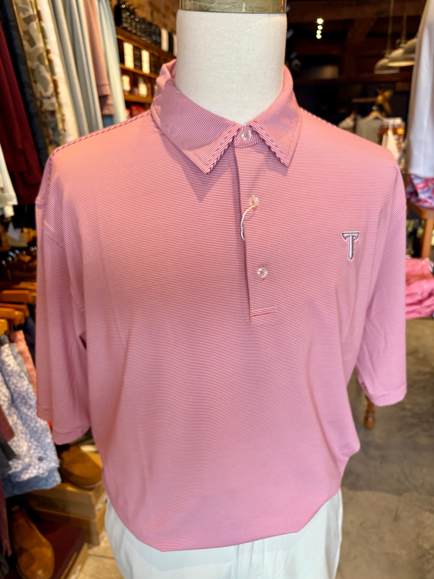Club Pinstripe Performance Polo Power T